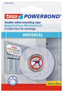 Dvipusė lipni juosta vidaus darbams TESA Universal, 1,5x19mm