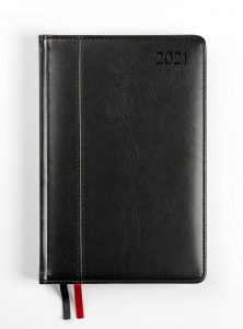 Kalendorius AMBASSADOR BLACK EDITION, 2026, PU, A5, matinė juoda