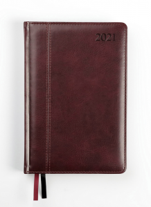 Kalendorius AMBASSADOR BLACK EDITION, 2026, PU, A5, tamsiai ruda