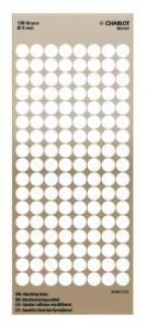 Lipdukai Charlot, apvalūs, Ø8mm, 136vnt pakuotėje, baltos spalvos