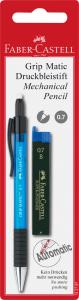 *Automatinis pieštukas Faber-Castell Grip-Matic, 0.7mm, blisteryje, su grafitų papildymu
