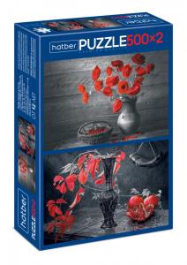 Puzlė HATBER-HD Premium, А2, 500+500 dalių, Gėlės
