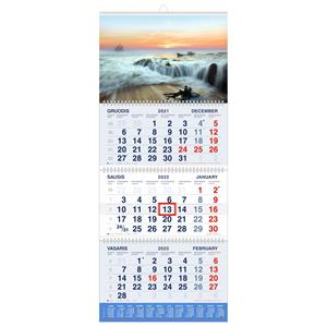 Pakabinamas kalendorius MOBILE SERVISS BANGOS 2022, 3 dalys