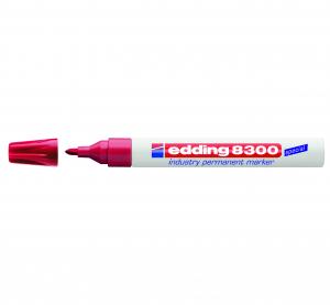 Permanentinis žymeklis Edding 8300, 1,5-3mm, apvaliu galiuku, raudonos spalvos