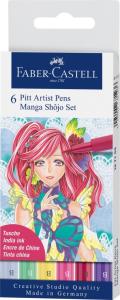Rašikliai piešimui Faber-Castell PITT artist pen Shôjo 6 spalvų