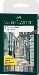 *Rašikliai piešimui Faber-Castell PITT Artist Pen SB, 8 vnt