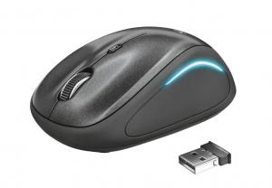 *Belaidė kompiuterio pelė Trust USB Yvi Fx, juodos spalvos