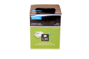 Dymo 99012 (S0722400) Etiketės 36 x 89mm, 2 ritinėliai x 260 etikečių, Balta