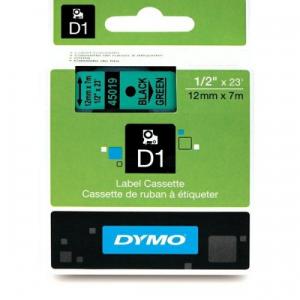 Dymo 45019 (S0720590) Juostelė 12mm x 7m, Black on Green
