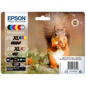 Epson kasečių rinkinys C13T379D4010, 378XL478XL, juoda, žydra, purpurinė, raudona, geltona kasetė rašaliniams spausdintuvams