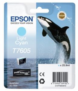 Epson T7605 (C13T76054010) Rašalinė kasetė, Šviesiai žydra rašaliniams spausdintuvams