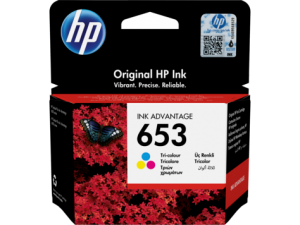 HP No.653 kasečių rinkinys (3YM74AE), žydra, purpurinė, geltona kasetė