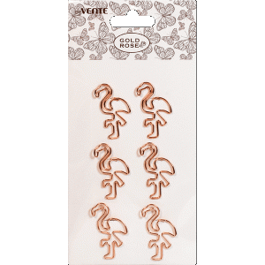 Segtukai deVENTE Gold Rose Flamingo, 27x42mm, 6vnt