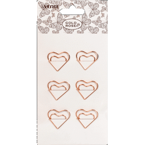 Segtukai deVENTE Gold Rose Heart, 30x28mm, 6vnt