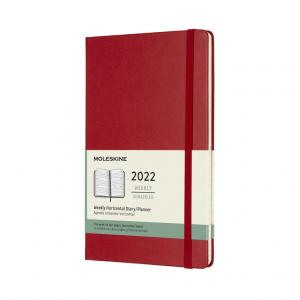 *Kalendorius-užrašų knygutė Moleskine, 12 mėnesių, 2022, 13x21cm, savaitė H, kietais viršeliais, punane