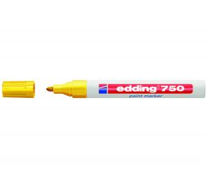 Žymeklis Edding 750 lako pagrindu, apvaliu galiuku, 2-4mm, geltonos spalvos
