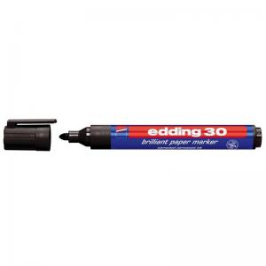 Žymeklis popieriui Edding 30 brilliant, apvaliu galiuku, 1.5-3mm, juodos spalvos