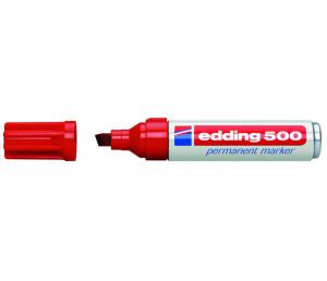 Permanentinis žymeklis Edding 500, kirstu galiuku, 2-7mm, raudonos spalvos