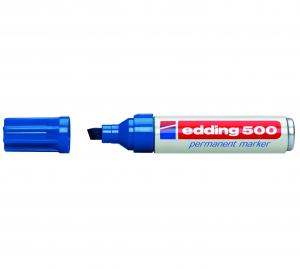 Permanentinis žymeklis Edding 500, kirstu galiuku, 2-7mm, mėlynos spalvos