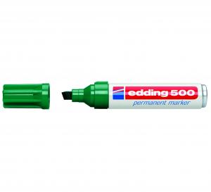 *Permanentinis žymeklis Edding 500, kirstu galiuku, 2-7mm, žalios spalvos