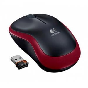 Logitech M185 Belaidė pelė, RF Wireless, 1000 DPI, Juoda/Raudona