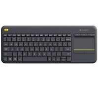 Logitech K400 Plus Touch Belaidė klaviatūra, RF Wireless, US, Juoda