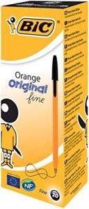 Bic Tušinukas Orange Fine 0.8 mm, juodi, pakuotėje 20 vnt. 101144