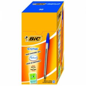 Bic Tušinukas Cristal 1.0 mm, mėlynas, pakuotėje 50 vnt. 129627