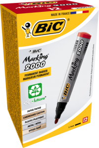 Bic Permanentinis žymeklis Eco 2000 2-5 mm, raudonas, pakuotėje 12 vnt. 000033