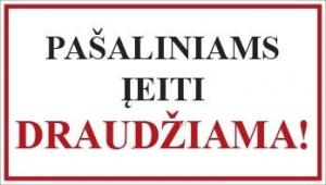 Lipdukinis ženklas Pašaliniams įeiti draudžiama, užrašas, 130mm x 230mm  0616-011