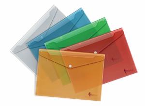 Aplankas-vokelis su spaude Forpus, A4, plastikinis, žalias, skaidrus  0820-006