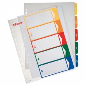 Skiriamieji lapai Esselte Project, A4, 1-12 spalvos, plastikiniai