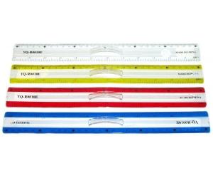 Liniuotė su laikikliu, plastikinė, skaidri, 30 cm  1225-017