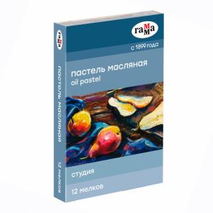 Aliejinės pastelės kreidelės Gamma Stuudio, 12 spalvų