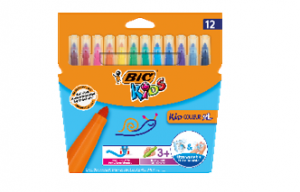 BIC Flomasteriai KID Couleur XL, 12 spalvų rinkinys