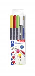 Kūrybinis rinkinys STAEDTLER 3001 STB5-2, 3 spalvų žymekliai, rašiklis ir teptukas