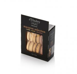 Sausainiai D'HAUBRY Macaroons, vanilės, šokolado ir moka skonio, 72 g