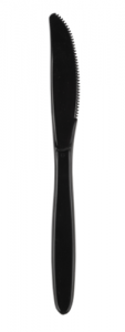 Vienkartiniai peiliai SUPERIOR,PS, juodi, 17 cm, 50 vnt.