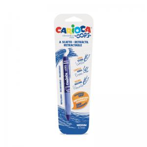 Ištrinamas rašiklis CARIOCA OOPS Retractable, 0,7 mm, mėlynos spalvos, 1 vnt., blisteryje