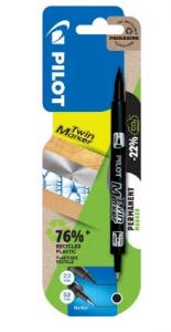 Permanentinis dvipusis žymeklis PILOT TWIN, 2 mm, 0,8 mm, juodas