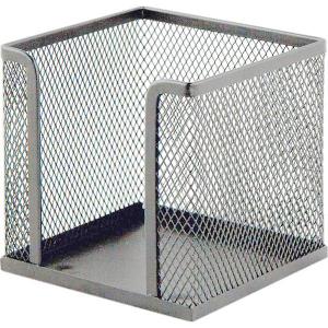 Dėklas užrašų lapeliams deVENTE,9,5x9,5cm, perforuoto metalo, sidabrinės spalvos