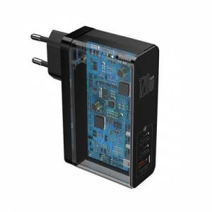 Naujos kartos įkroviklis GaN2 Pro USB + 2xUSB-C, 120W QC4+, PD3.0, SCP, AFC, juodas