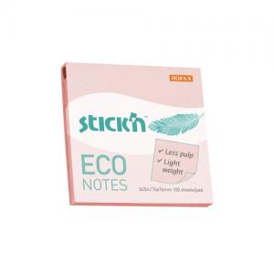 Lipnūs lapeliai StickN, 21746 ,Eco, 76x76mm, 100 lapelių, rožinės spalvos