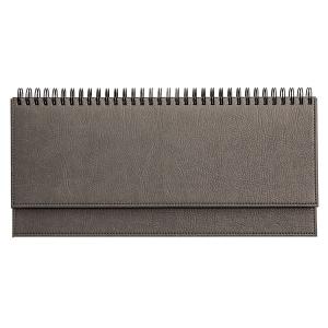 Stalinis kalendorius Timer Memo, 290x105mm, PU viršelis, pilkos spalvos