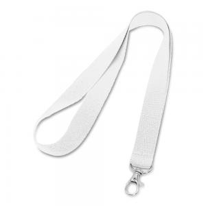 Kaklajuostė vardinei kortelei LARIAT, su karabinu, 20x960mm, baltos spalvos