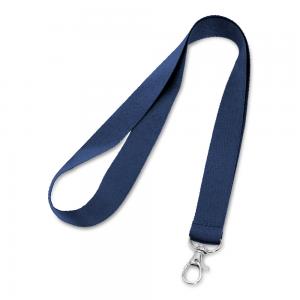 Kaklajuostė vardinei kortelei LARIAT, su karabinu, 20x960mm, tamsiai mėlynos spalvos