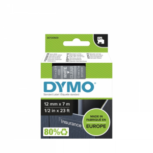 Dymo 45020 (S0720600) Juostelė 12mm x 7m, White on Transparent