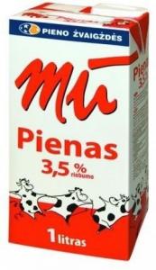 Pienas MŪ, natūralus, 3.5 rieb., 1l x 12vnt.