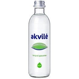 Mineralinis vanduo Akvilė, gazuotas, stikle, 0.33 l  (15vnt.)(kaina nurodyta su užstatu už tarą)
