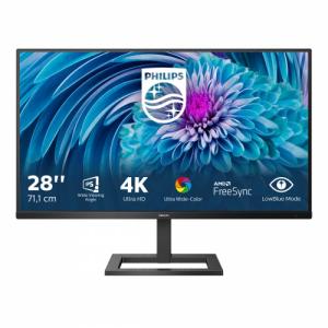 Monitorius Philips W-LED, 28 colių, IPS, 4K UHD 3840x2160, 60 Hz, AMD FreeSync, 300 cd/m. 1000: 1, 4 ms, apsauga nuo akinimo, 3H, fog 25%, DP/HDMI/Garso įvestis-išvestis, SmartImage žaidimo režimas